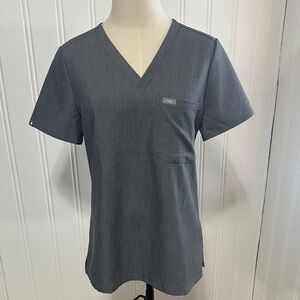 Figs Catarina FW1000 Gray V Neck Scrub Top Women’s S Small